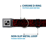 Dog Bone Seatbelt Buckle Collar - Marble Black/Red