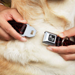 Dog Bone Seatbelt Buckle Collar - Marble Black/Red