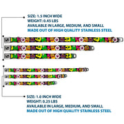 Dog Bone Seatbelt Buckle Collar - Monsters CLOSE-UP Black