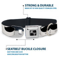 Load image into Gallery viewer, Dog Bone Seatbelt Buckle Collar - Mustaches White/Black
