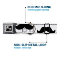 Load image into Gallery viewer, Dog Bone Seatbelt Buckle Collar - Mustaches White/Black
