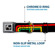 Dog Bone Seatbelt Buckle Collar - Maze Lines Black/Rasta