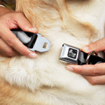 Dog Bone Seatbelt Buckle Collar - Mustaches Black/Sketch