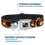 Dog Bone Seatbelt Buckle Collar - Multi Smoking Monkey Argyle Brown