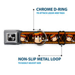 Dog Bone Seatbelt Buckle Collar - Multi Smoking Monkey Argyle Brown