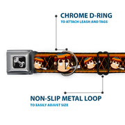 Dog Bone Seatbelt Buckle Collar - Multi Smoking Monkey Argyle Brown