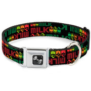 Dog Bone Seatbelt Buckle Collar - MILK/Cartoons Black/Multi Color