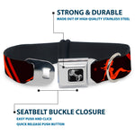 Dog Bone Seatbelt Buckle Collar - Mud Flap Girls w/Stripes Black/Red/Orange