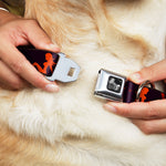 Dog Bone Seatbelt Buckle Collar - Mud Flap Girls w/Stripes Black/Red/Orange