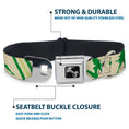 Load image into Gallery viewer, Dog Bone Seatbelt Buckle Collar - Mud Flap Girls w/Stripes Tan/Green/Lime Green
