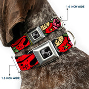 Dog Bone Seatbelt Buckle Collar - Mom & Mom Red