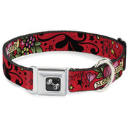 Dog Bone Seatbelt Buckle Collar - Mom & Mom Red