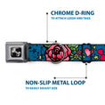 Load image into Gallery viewer, Dog Bone Seatbelt Buckle Collar - Mom & Dad CLOSE-UP Blue w/Sparrows
