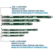 Dog Bone Seatbelt Buckle Collar - Mustaches Green/Sketch