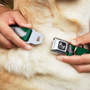 Dog Bone Seatbelt Buckle Collar - Mustaches Green/Sketch