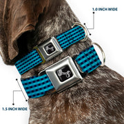 Dog Bone Seatbelt Buckle Collar - Mini Buffalo Plaid Navy/Blue