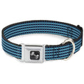 Load image into Gallery viewer, Dog Bone Seatbelt Buckle Collar - Mini Buffalo Plaid Navy/Blue
