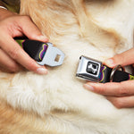 Dog Bone Seatbelt Buckle Collar - Money Bags Black/Multi Color