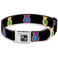 Load image into Gallery viewer, Dog Bone Seatbelt Buckle Collar - Money Bags Black/Multi Color
