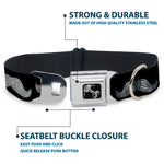 Dog Bone Seatbelt Buckle Collar - Mustache Sketch Black/White