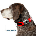 Load image into Gallery viewer, Dog Bone Seatbelt Buckle Collar - Mustaches Red/Brown/White/Black
