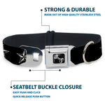 Dog Bone Seatbelt Buckle Collar - Nautical Star Black/White