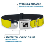 Dog Bone Seatbelt Buckle Collar - Neon Yellow