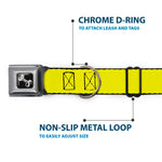 Dog Bone Seatbelt Buckle Collar - Neon Yellow