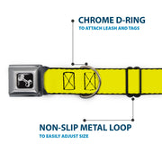 Dog Bone Seatbelt Buckle Collar - Neon Yellow