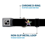 Dog Bone Seatbelt Buckle Collar - Nautical Star Black/White/Multi Color