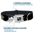 Load image into Gallery viewer, Dog Bone Seatbelt Buckle Collar - Nautical Star Black/White/Rainbow
