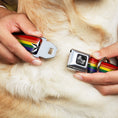 Load image into Gallery viewer, Dog Bone Seatbelt Buckle Collar - Nautical Star Rainbow/White/Black
