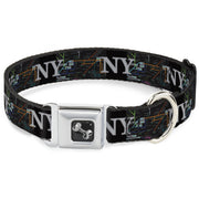 Dog Bone Seatbelt Buckle Collar - New York Subway
