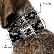 Dog Bone Seatbelt Buckle Collar - Navajo Gray/Black/Gray/White