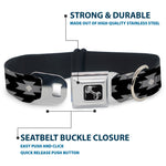Dog Bone Seatbelt Buckle Collar - Navajo Gray/Black/Gray/White
