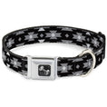 Load image into Gallery viewer, Dog Bone Seatbelt Buckle Collar - Navajo Gray/Black/Gray/White
