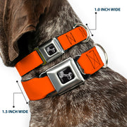 Dog Bone Seatbelt Buckle Collar - Neon Orange