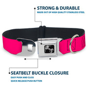 Dog Bone Seatbelt Buckle Collar - Neon Pink Print
