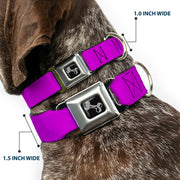 Dog Bone Seatbelt Buckle Collar - Neon Purple