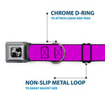 Dog Bone Seatbelt Buckle Collar - Neon Purple
