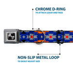 Dog Bone Seatbelt Buckle Collar - Navajo Gray/Blue/Orange/Black