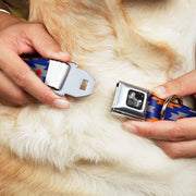 Dog Bone Seatbelt Buckle Collar - Navajo Gray/Blue/Orange/Black