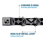 Dog Bone Seatbelt Buckle Collar - Navajo2 Black/Gray
