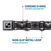 Dog Bone Seatbelt Buckle Collar - Navajo2 Grays