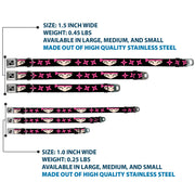 Dog Bone Seatbelt Buckle Collar - Ninja Star Black/Pink