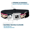 Load image into Gallery viewer, Dog Bone Seatbelt Buckle Collar - Ninja Star Black/Pink

