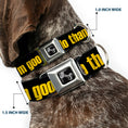 Load image into Gallery viewer, Dog Bone Seatbelt Buckle Collar - NO THANKS, I'M GOOD! Black/Gold
