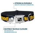 Load image into Gallery viewer, Dog Bone Seatbelt Buckle Collar - NO THANKS, I'M GOOD! Black/Gold
