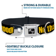 Dog Bone Seatbelt Buckle Collar - NO THANKS, I'M GOOD! Black/Gold