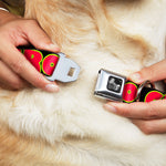 Dog Bone Seatbelt Buckle Collar - NO CHANCE BRO Black/Yellow/Red